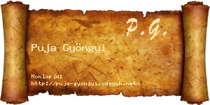 Puja Gyöngyi névjegykártya